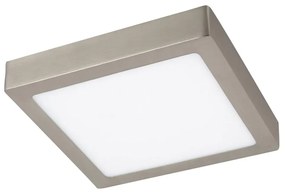 Plafoniera LED design modern LOIS crom satin, alb 22,5x22,5cm