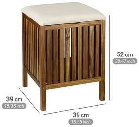Coș de rufe în culoare naturală închisă din lemn 38 l Fondi – Wenko