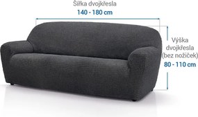 Nueva Textura Huse super elastice RUBINIA antracit fotoliu dublu (l. 140 - 180 cm)
