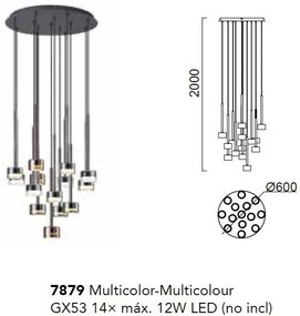 Lustra suspendata design modern TONIC 14L multicolor