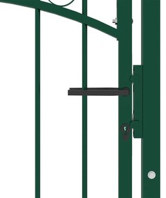 Poarta de gard cu arcada, verde, 100x200 cm, otel Verde, 100 x 200 cm