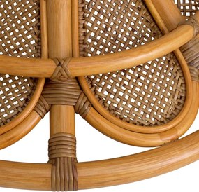 Masa rotunda design LUX, Ratan natural, Sticla, Colony