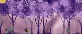 Tablou - Cerbi în pădurea magică (120x50 cm)