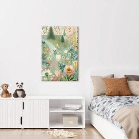 Tablou pajiște florală fermecată lângă pădure