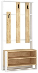 Cuier de perete cu raft pentru încălțăminteChester White and Oak