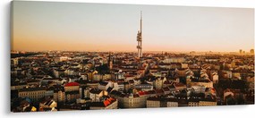 Tablou apusului de soare deasupra orașului Zizkov (120x50 cm)