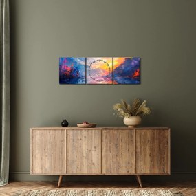 Tablou - Pictura peisajului (cu ceas) (90x30 cm)