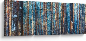 Tablou - Pădurea iarna (cu ceas) (90x30 cm)