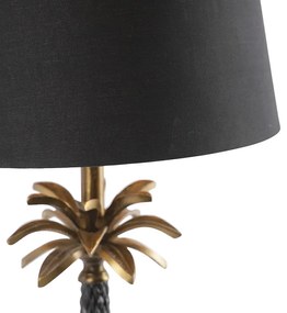 Lampă de masă Art Deco bronz cu abajur negru 35 cm - Areka