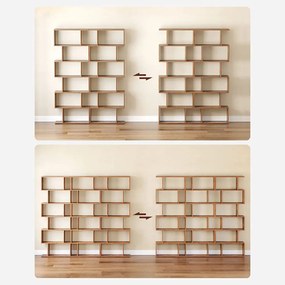 Vasagle Raft/etajeră pentru cărți PRESTON, 70x24x190,5cm, maro