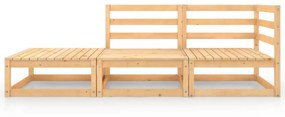 Set mobilier de gradina, 4 piese, lemn masiv de pin Maro, 1, nu
