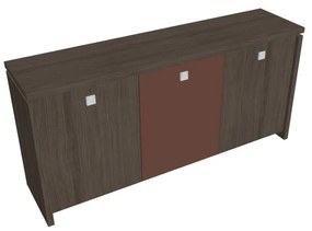 Dulap mic Verno 188 x 46 x 90 cm, uși combinate, stejar antracit / maro