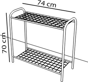 Stand pentru flori cu 2 etajere metal Cici Homs 74 x 70 cm, Negru