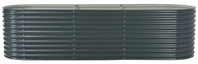 Strat inaltat de gradina, gri, 320 x 80 x 81 cm otel galvanizat 1, Gri, 320 x 80 x 81 cm