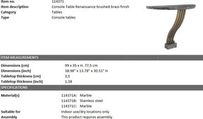 Consola design elegant LUX Renaissance, alama 114371 HZ