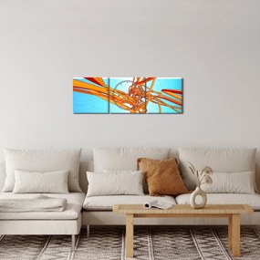 Tablou - Linii împletite, abstracție (cu ceas) (90x30 cm)
