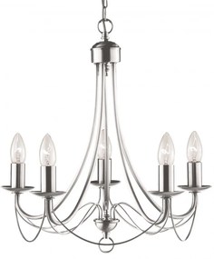 Candelabru traditional stil clasic Maypole argintiu 5L 6345-5SS SRT