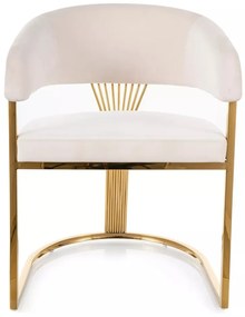 Scaun Crown velvet bej deschis/auriu Blu22
