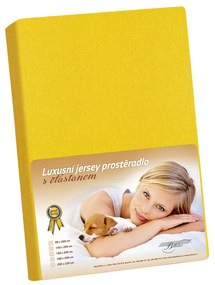 Cearceaf jersey cu elastan, galben