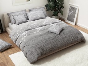 Lenjerie de pat din bumbac gri GREY DREAM Dimensiune lenjerie de pat: 70 x 90 cm | 140 x 200 cm