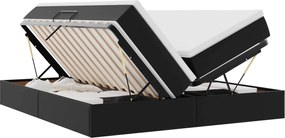 vidaXL Pat cu saltea și spațiu de depozitare Negru 200 x 200 cm