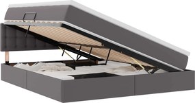 vidaXL Pat cu saltea și spațiu de depozitare Gri 180 x 200 cm