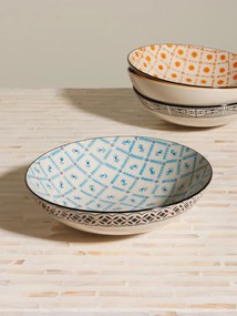 Set 4 farfurii adânci din ceramică, model asortat, Rhapsody, Ø19 cm