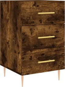vidaXL Noptieră, stejar fumuriu, 40x40x66 cm, lemn compozit