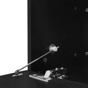 Masă de cafea cu iluminare LED, blat de masă lucios, spațiu de depozitare generos, 120x50x38,5 cm, Negru