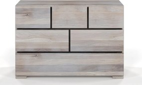 Comodă lemn masiv TerraCraft Stejar 3+2+1 Sertare, 120 × 45 × 81 cm - Bleached oil