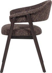 Scaun de dining maro închis cu cotiere tapițat Tunar – WOOOD