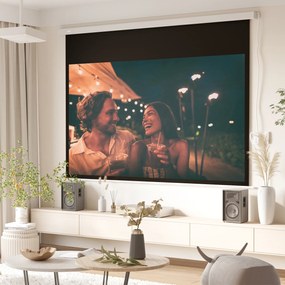 HOMCOM Ecran Proiector 100 Inch cu Montaj pe Perete sau Tavan, Ecran pentru Proiecții cu Telecomandă, 247x7.5x168 cm, Alb | Aosom Romania