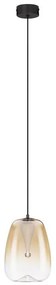 Pendul LED modern, Metal, Sticla, Chihlimbar, OBLO