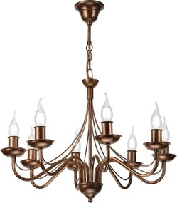 Candelabru cu lanț ANTON 8xE14/60W/230V bronz