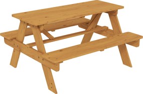 AIYAPLAY Set mobilier de exterior pentru copii, masă de picnic pentru copii cu bănci, structură din lemn masiv, lemn natural | Aosom Romania