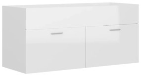 804680 vidaXL Dulap de chiuvetă, alb extralucios, 100x38,5x46 cm, PAL