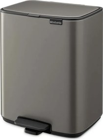 Cos de gunoi Brabantia Bo Pedal 1010128, 12 l, Inchidere usoara, Baza antiderapanta, Gri