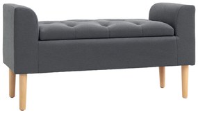 HOMCOM Banc de depozitare capitonat cu brațe, pentru dormitor, hol, sufragerie, suport 130 kg, 116 x 44 x 58, gri închis | Aosom Romania