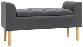 HOMCOM Banc de depozitare capitonat cu brațe, pentru dormitor, hol, sufragerie, suport 130 kg, 116 x 44 x 58, gri închis | Aosom Romania