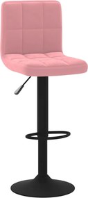 vidaXL Scaun de bar, roz, catifea
