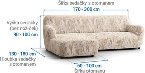 Gaico Huse bielastice UNIVERSO NOU bej cu dungi canapea cu otoman stânga (l. 170 - 300 cm)