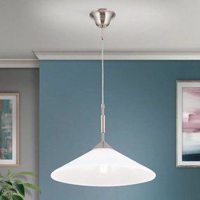 Lustra, Pendul realizat manual ARTDESIGN 40cm, crom satinat/ alb opac