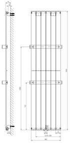 Sapho - Radiator pentru baie COLONNA 910W/230V 45x180 cm argintiu