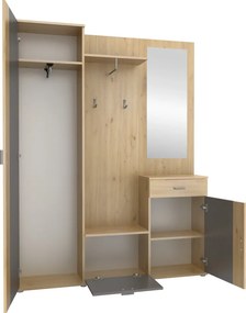 Ansamblu hol, stejar artisan/grafit,  AMALIA