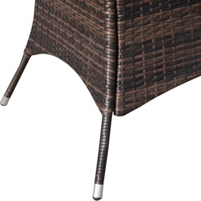 Outsunnt Masuta e Gradina in PE Rattan cu Raft Inferior,Maro,150x85x74cm