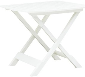 vidaXL Masă de grădină pliabilă, alb, 79 x 72 x 70 cm, plastic