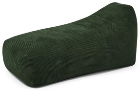 Fotoliu bean bag verde cu tapițerie din catifea reiată Snug Long 140 – SLOWDOWN