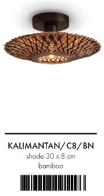 Plafoniera eco din bambus Kalimantan XS 30cm, bl/nat