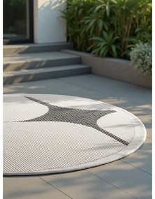 Covor pentru exterior și interior alb-negru rotund ø 160 cm Duet Bowen – NORTHRUGS
