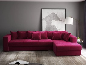 Colțar extensibil dumonde cu ladă de depozitare si sezut confortabil din spuma high-density, Gloria Zoom Red II 320x183 cm